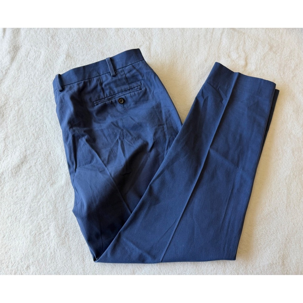 Lauren Ralph Lauren Pants Mens 42x32 Blue 100% Cotton Chinos Flat Front Preppy